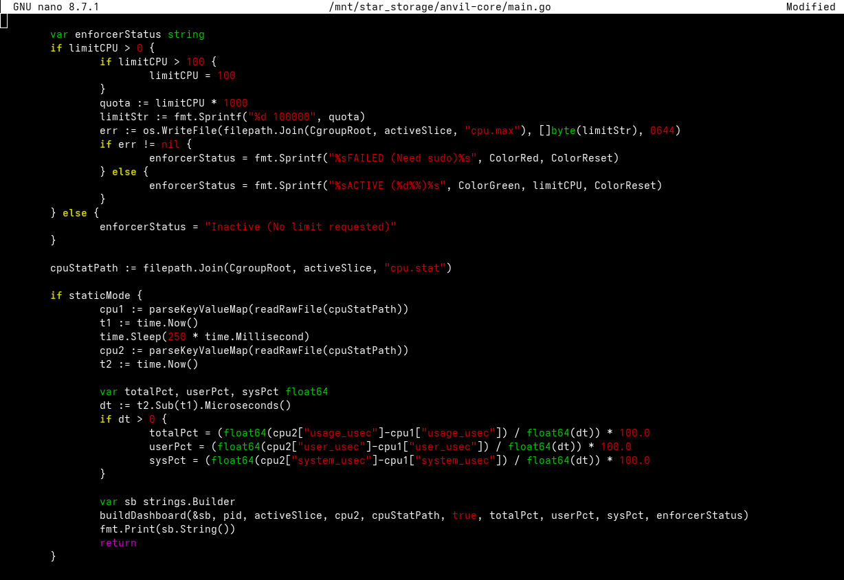 Go Cgroup v2 CPU Telemetry Calculation Code